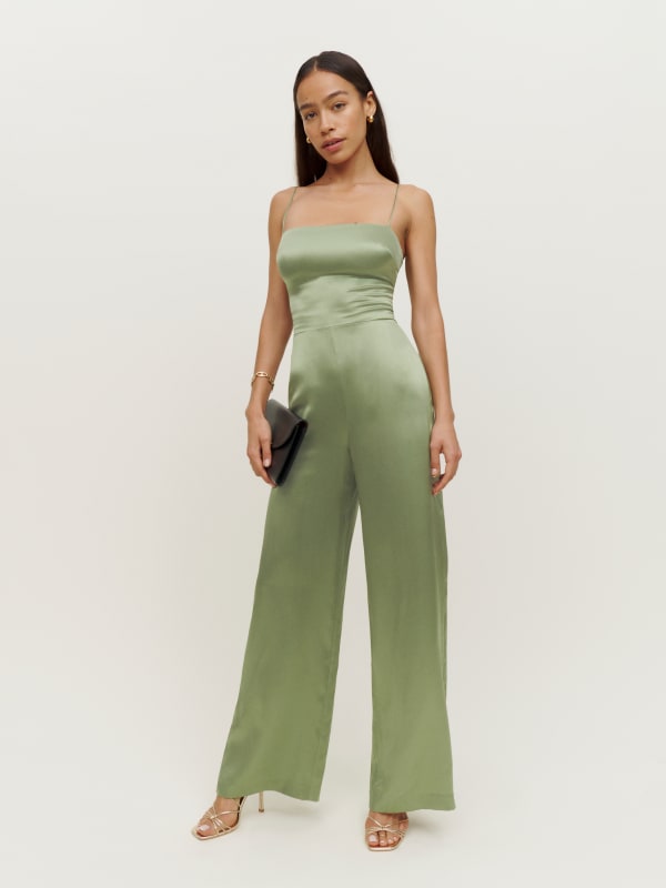 Sage Silk Jumpsuit