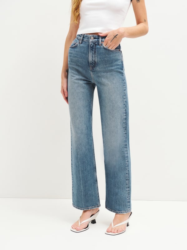 Wilder Stretch High Rise Wide Leg Cropped Jeans