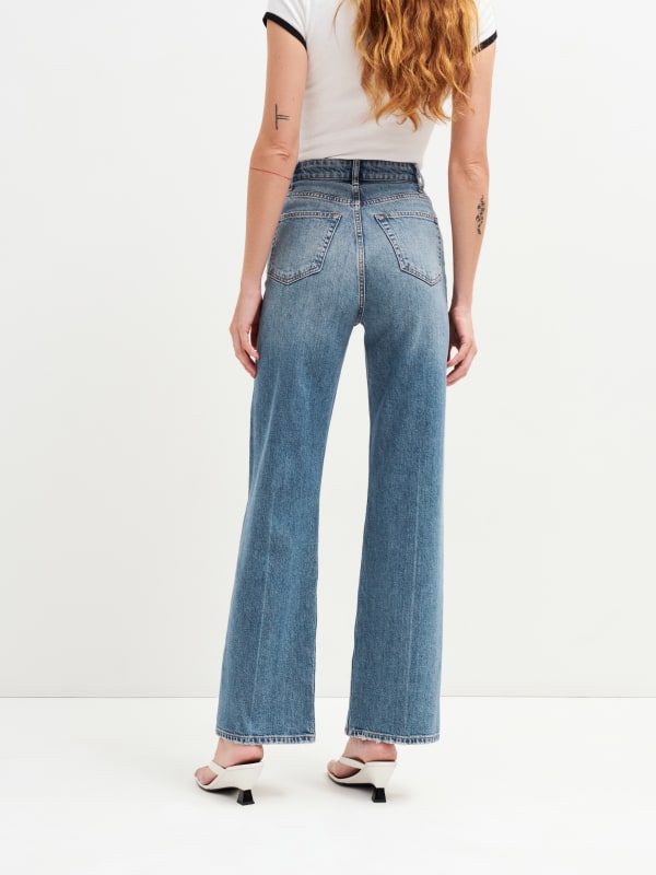 Wilder Stretch High Rise Wide Leg Cropped Jeans