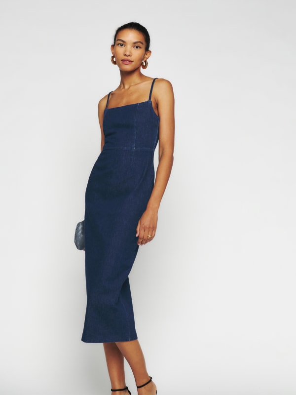 Delphinia Denim Midi Dress