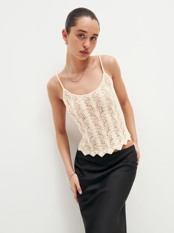 Haley Cotton Open Knit Tank