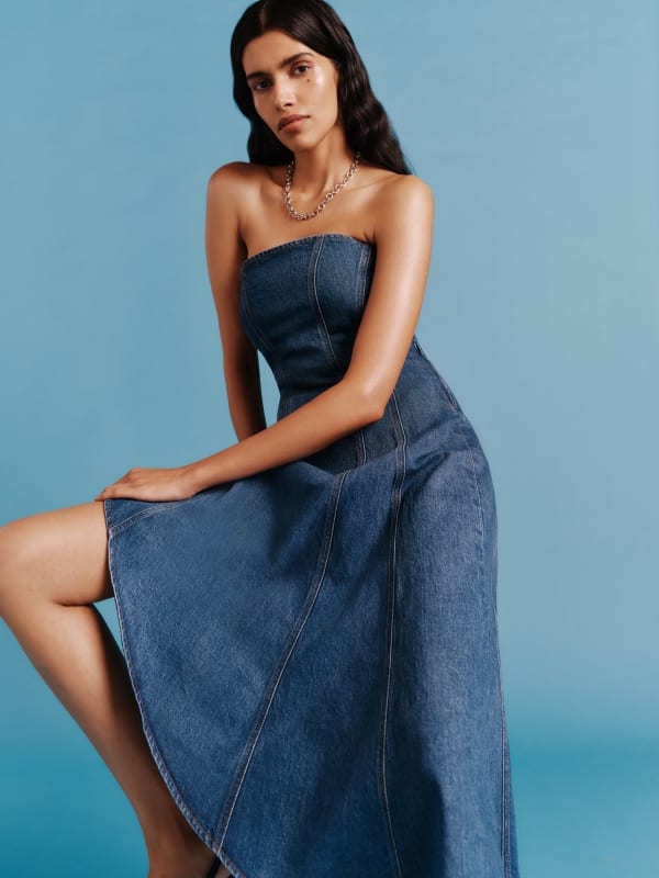 Malina Denim Strapless Dress