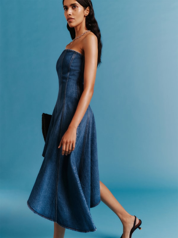 Malina Denim Strapless Dress