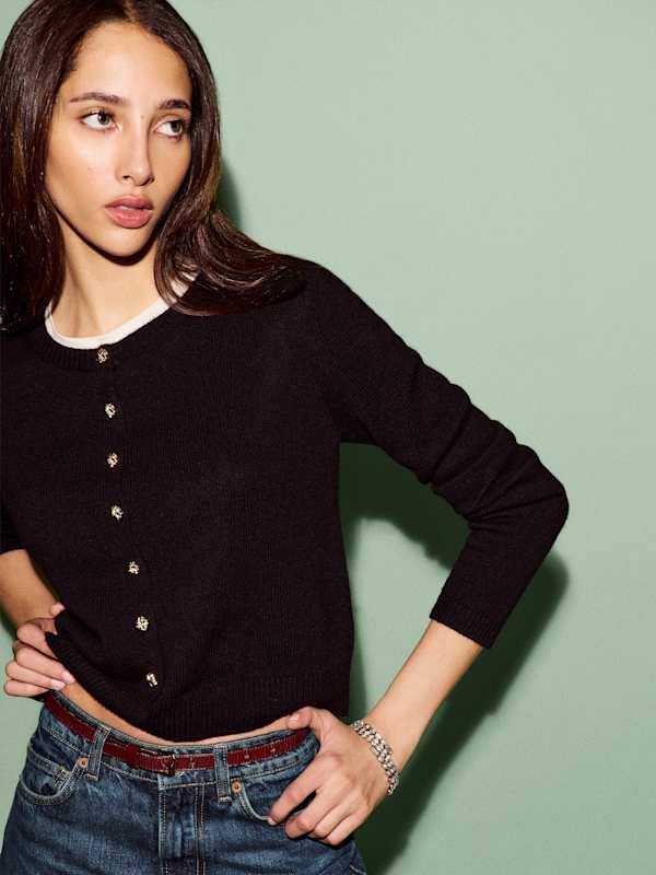 
                    Clara Cashmere Crew Cardigan
                