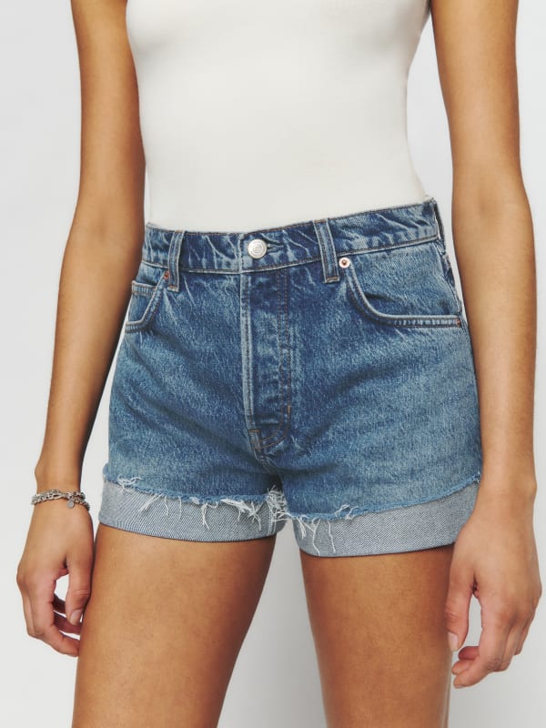 Charlene High Rise Cuffed Jean Shorts