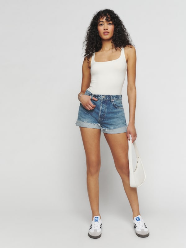 Charlene High Rise Cuffed Jean Shorts