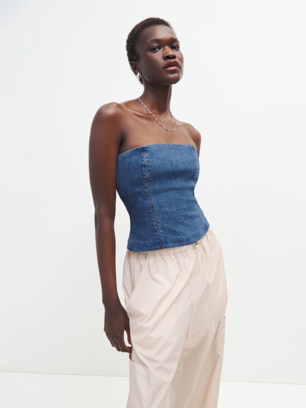 Colleena Strapless Denim Top