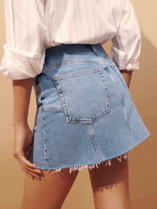 Bec Mid Rise Denim Mini Skirt