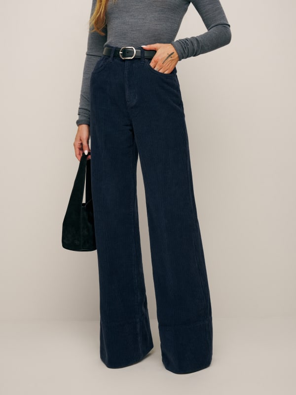 Penney High Rise Relaxed Flare Corduroy Pants