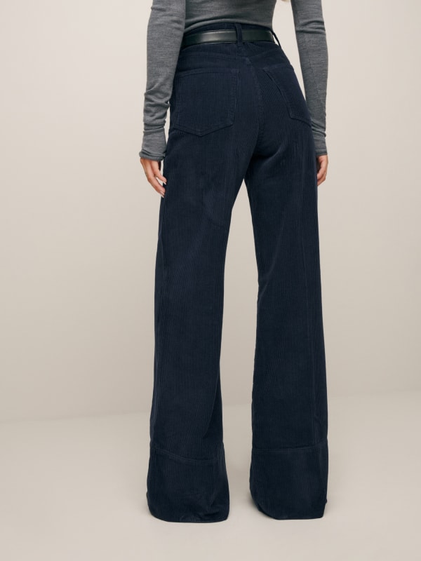 Penney High Rise Relaxed Flare Corduroy Pants