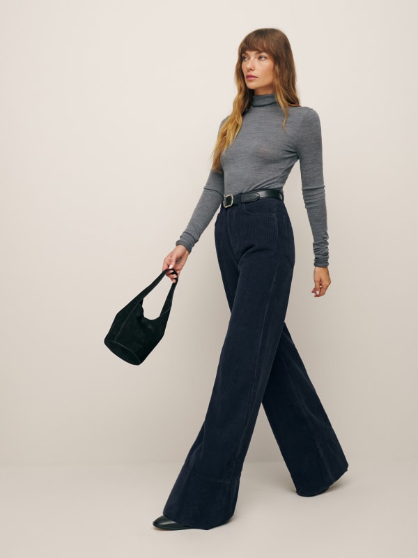 Penney High Rise Relaxed Flare Corduroy Pants