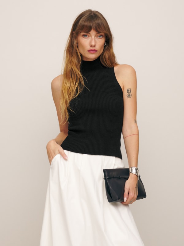 Farrah Cashmere Turtleneck Tank