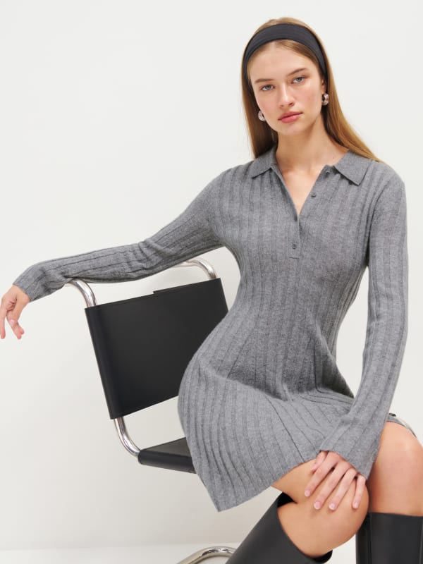 Walsh Cashmere Collared Mini Dress