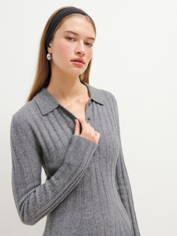 Walsh Cashmere Collared Mini Dress