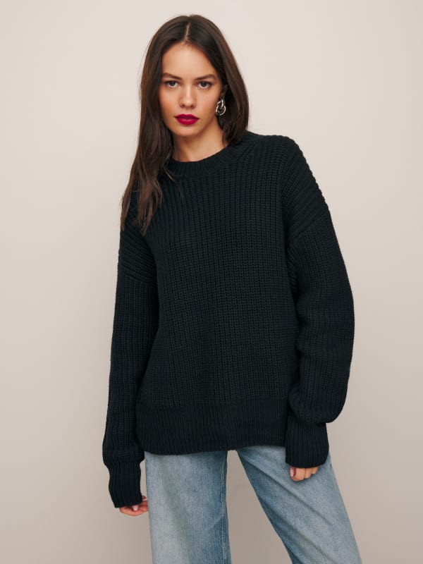 Sam Cotton Cashmere Oversized Crew Sweater