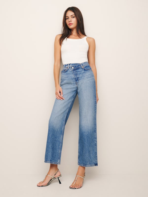 Gemma High Rise Crossover Wide Leg Jeans