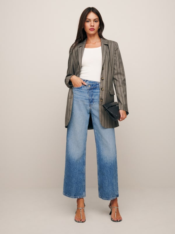 Gemma High Rise Crossover Wide Leg Jeans