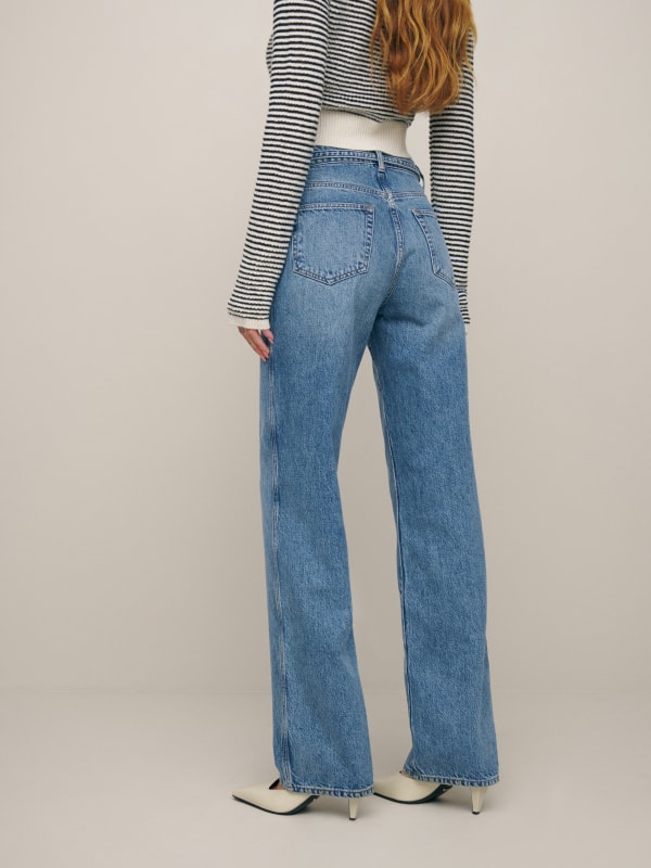 Val Belted Mid Rise Straight Jeans