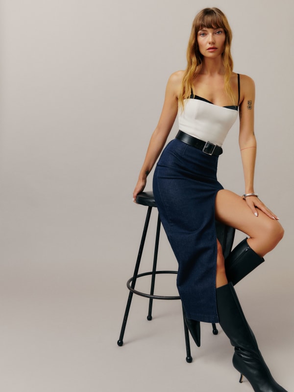 Paulina Denim Midi Skirt