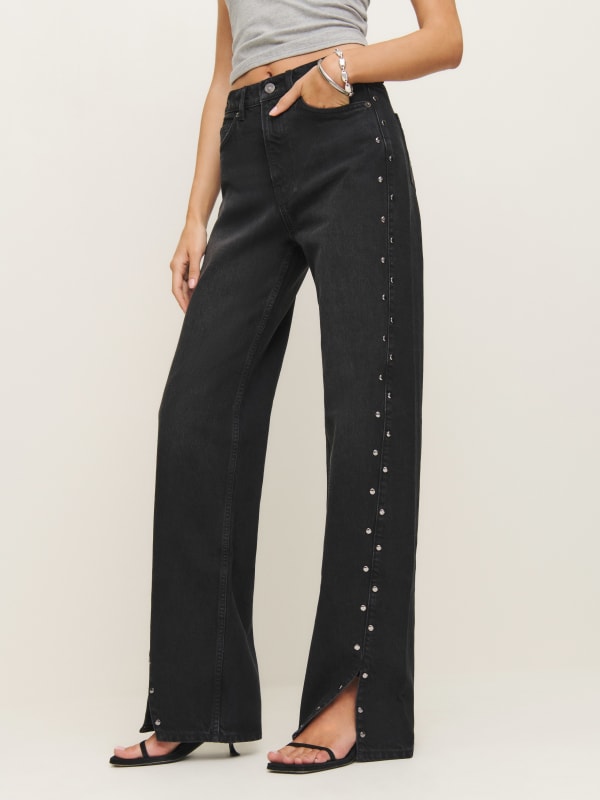 
                    Cary High Rise Slouchy Straight Leg Jeans
                