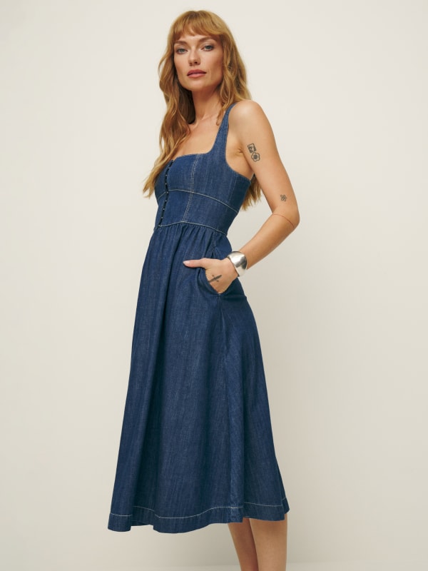 Tagliatelle Denim Midi Dress