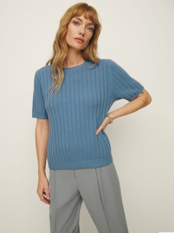 Tess Cashmere Short Sleeve Sweater