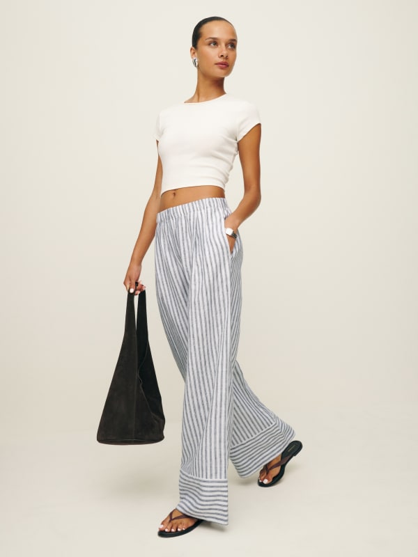 Petites Fernando Wide Leg Linen Pant