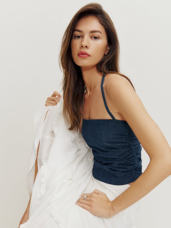 Irene Denim Halter Top