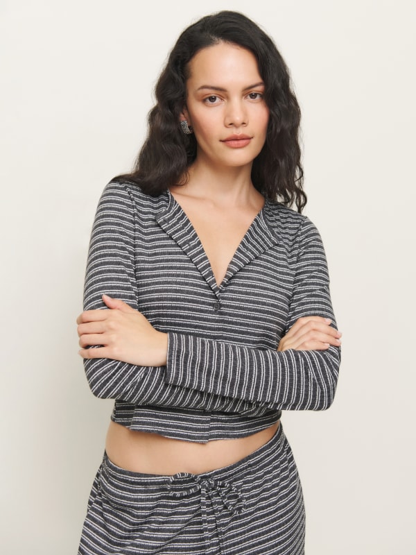
                    Ari Pointelle Knit Cardigan
                