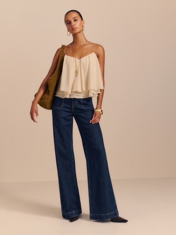 
                    Cary Stretch High Rise Slouchy Wide Leg Jeans
                