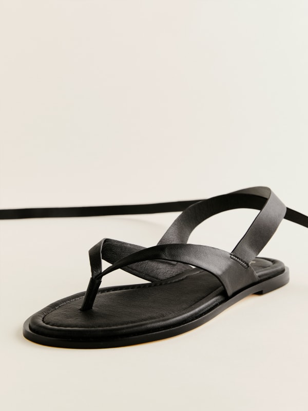 Justine Lace Up Thong Sandal