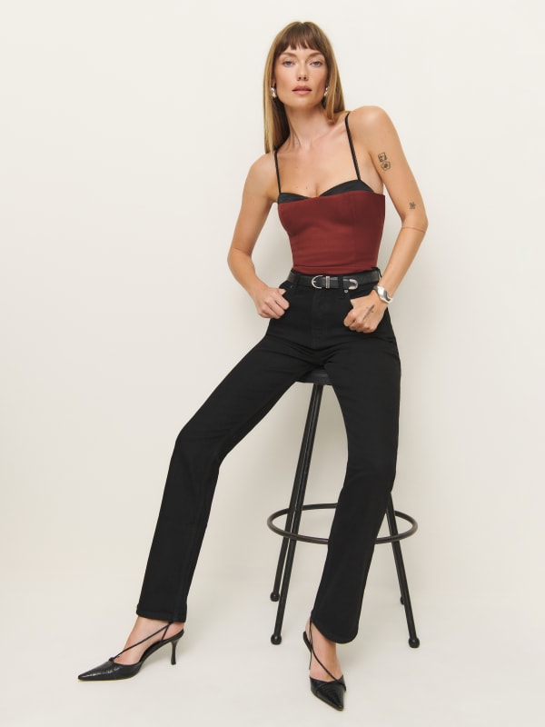 Jax Stretch High Rise Straight Jeans