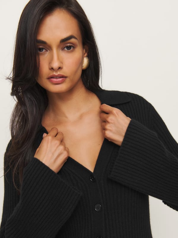 Shea Cashmere Collared Cardigan