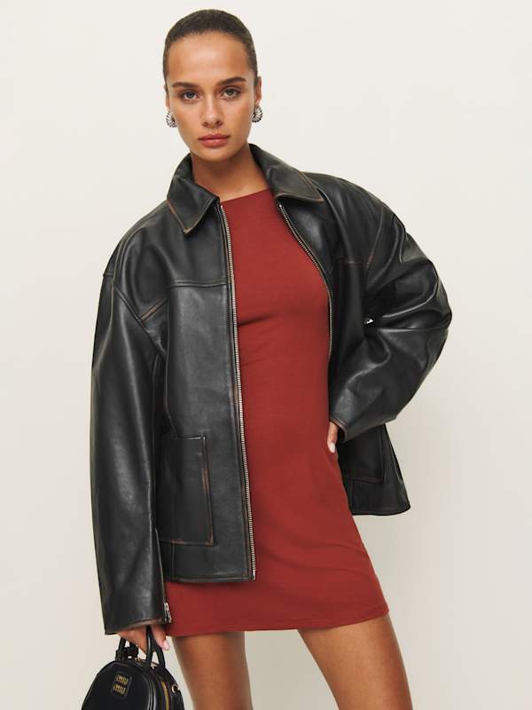 
                    Veda Bennett Oversized Leather Bomber
                