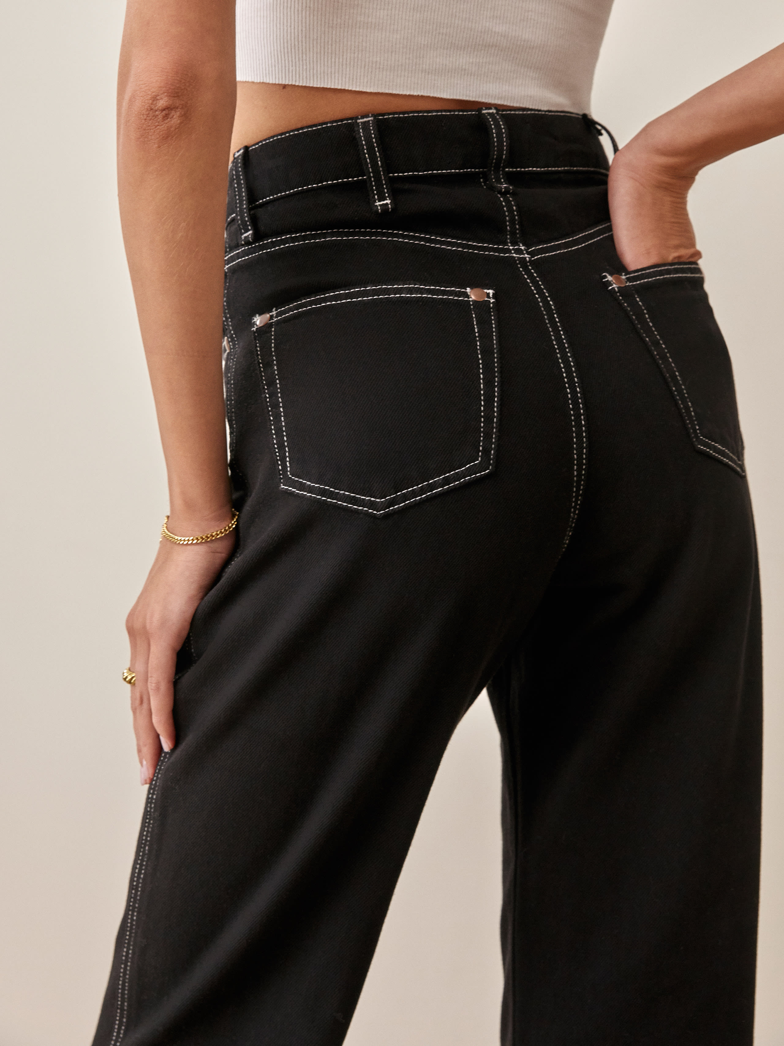 Cowboy High Rise Straight Jeans, thumbnail image 3