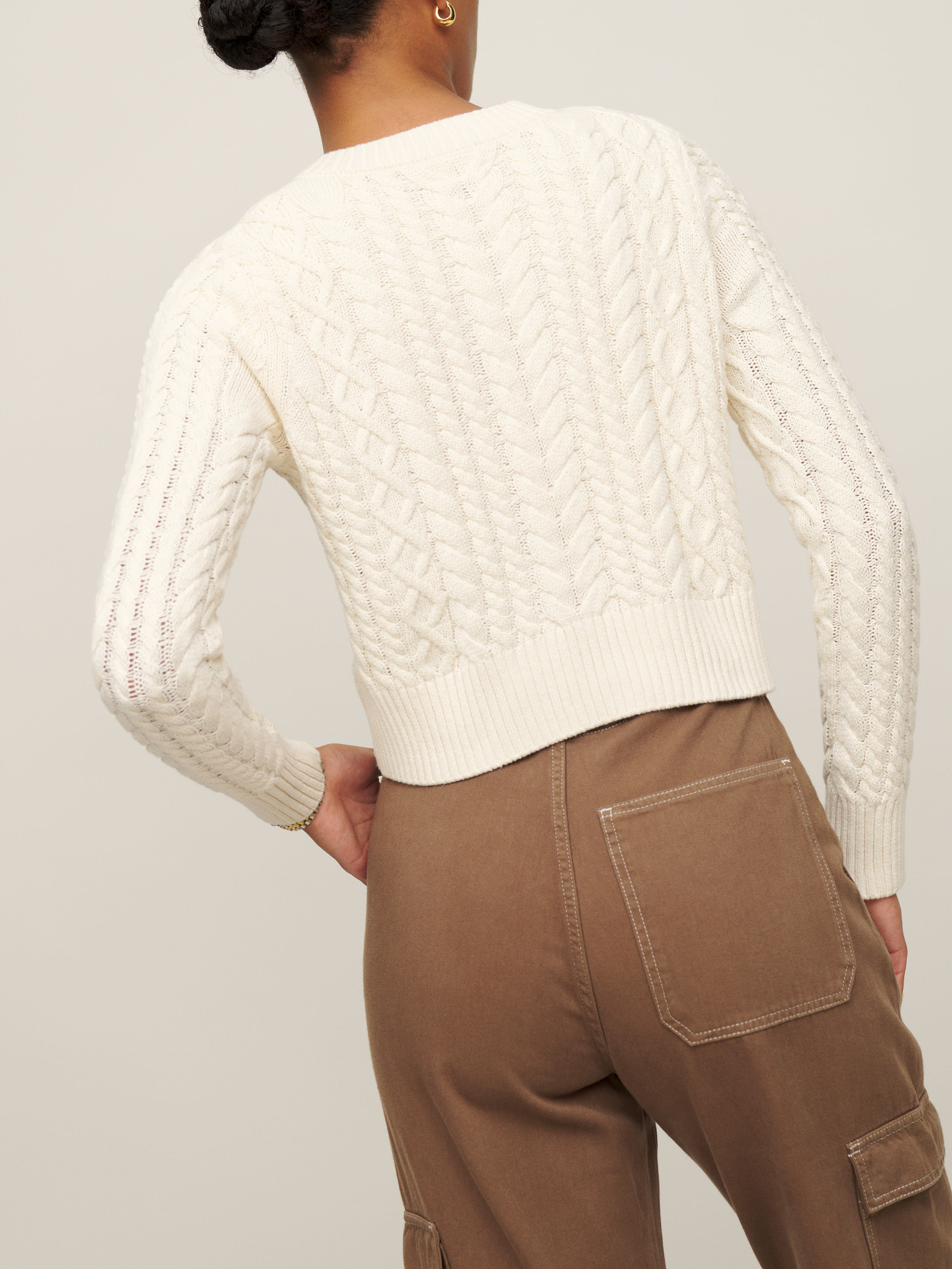 Foret Cable Knit Cardigan, thumbnail image 3