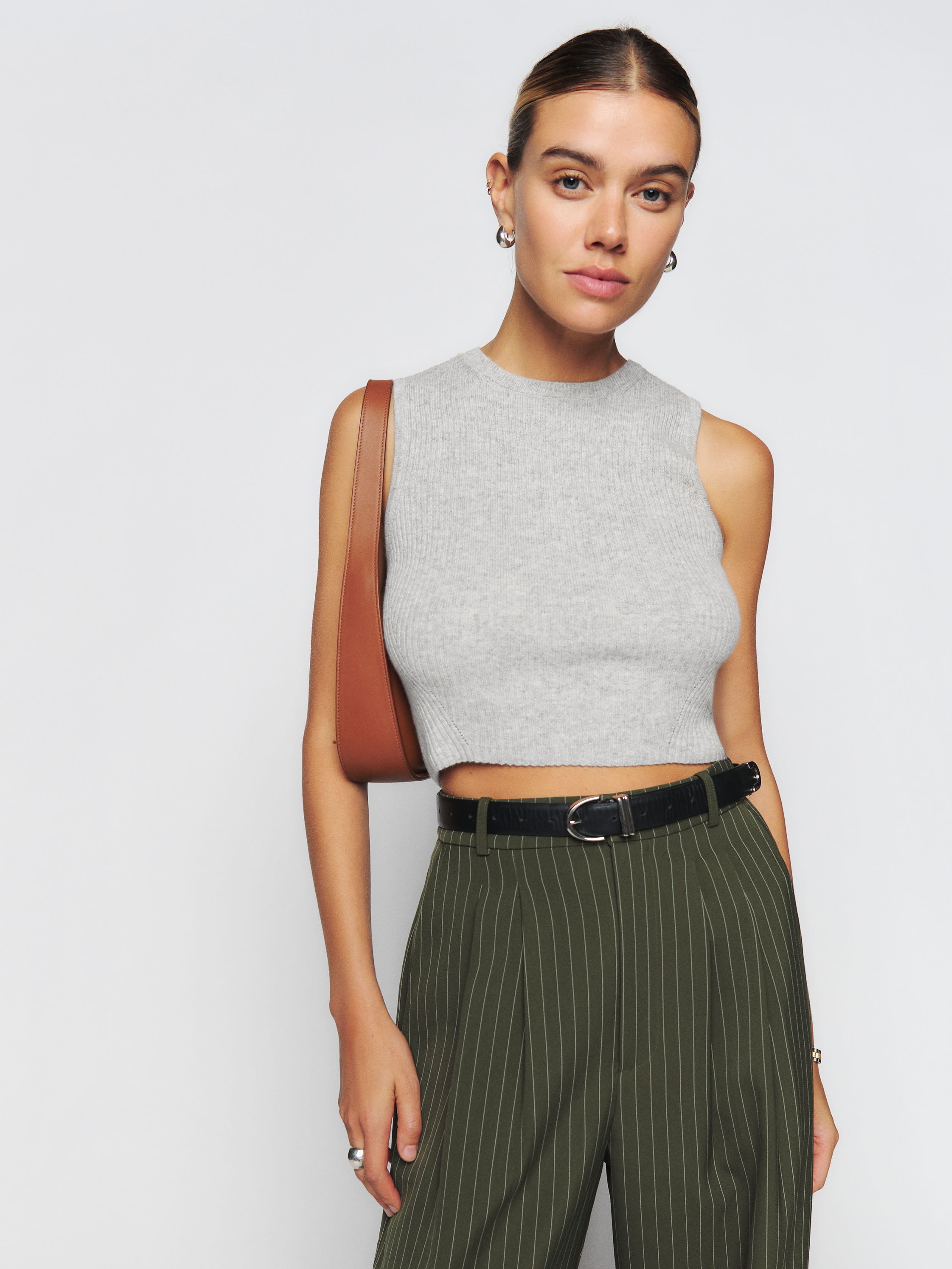 Benedetta Cashmere Cropped Tank, thumbnail image 2