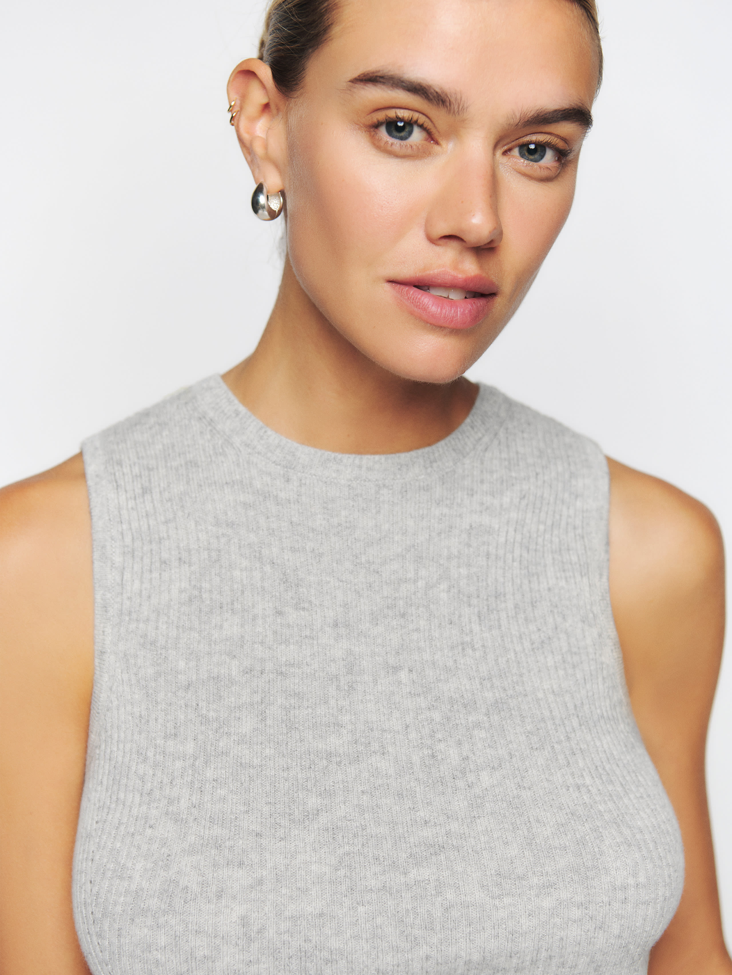 Benedetta Cashmere Cropped Tank, thumbnail image 3