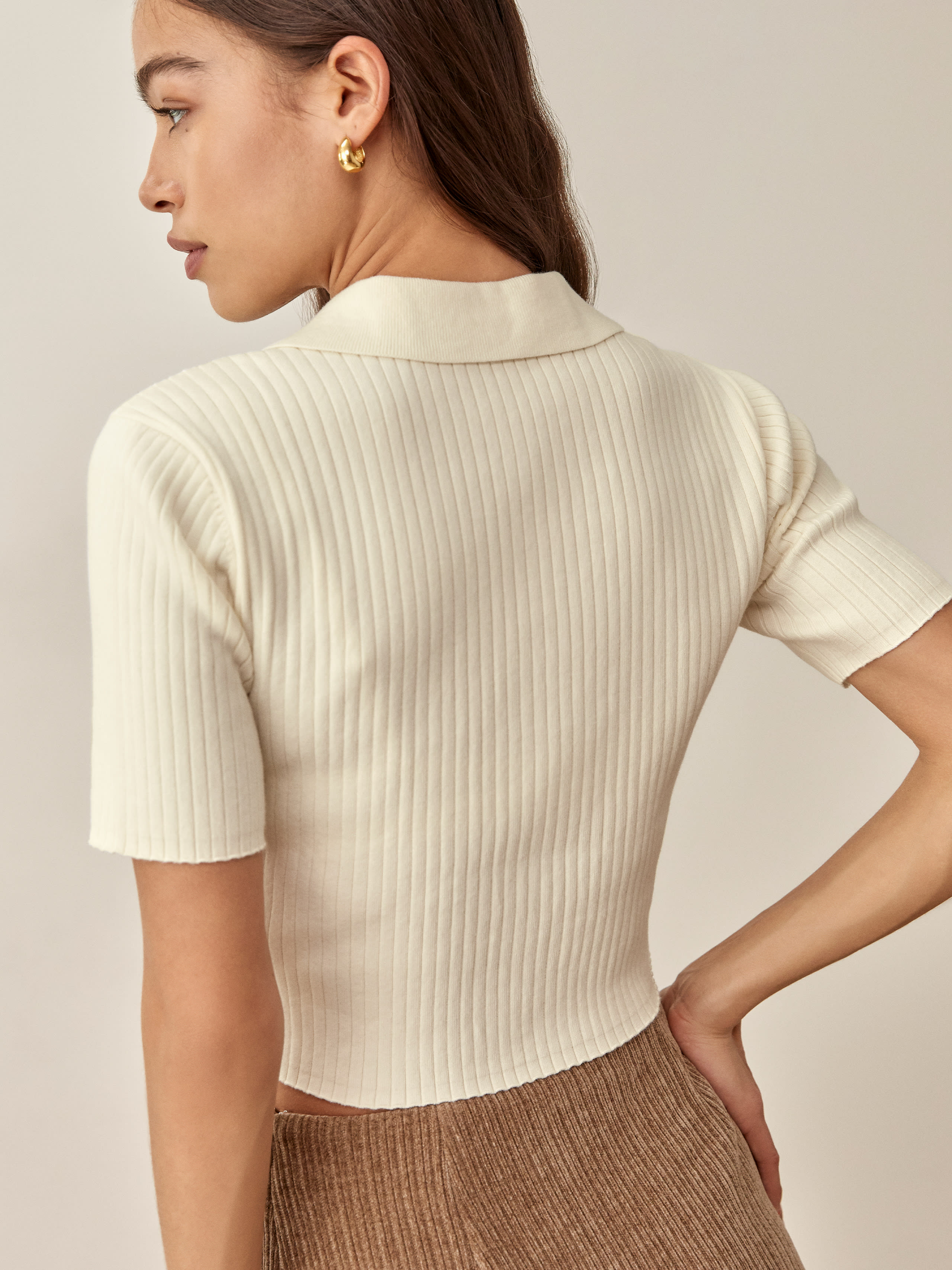 Moda Cotton Collared Sweater, thumbnail image 3