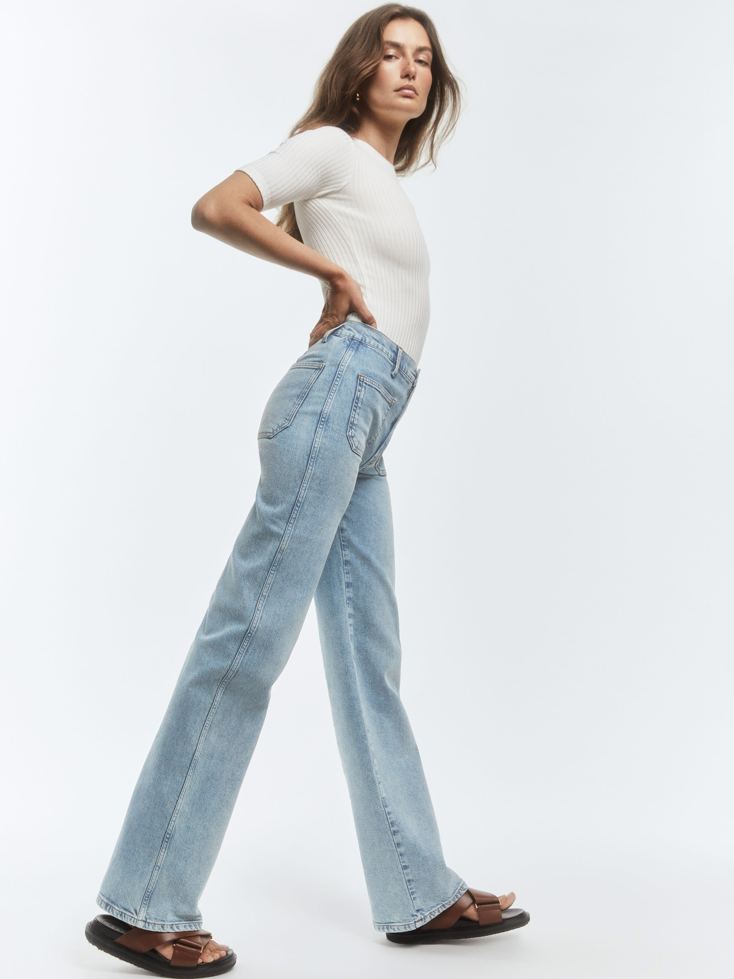 Alyssa High Rise Wide Leg Long Jeans, thumbnail image 5
