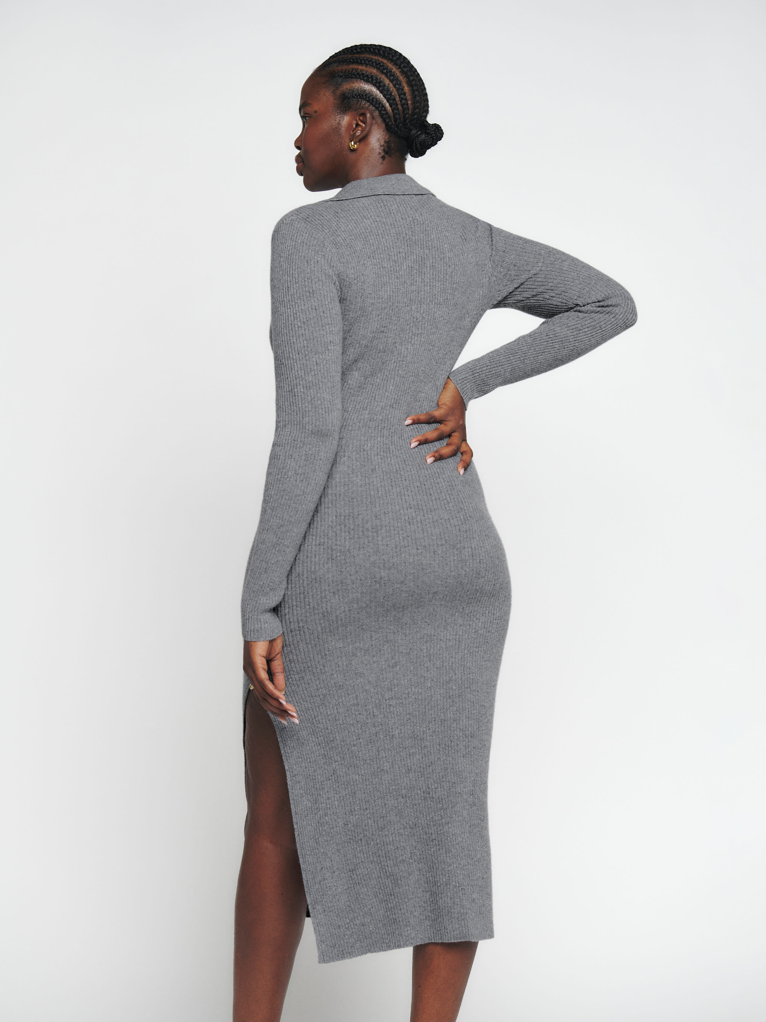 Bellini Cashmere Collared Sweater Dress, thumbnail image 3