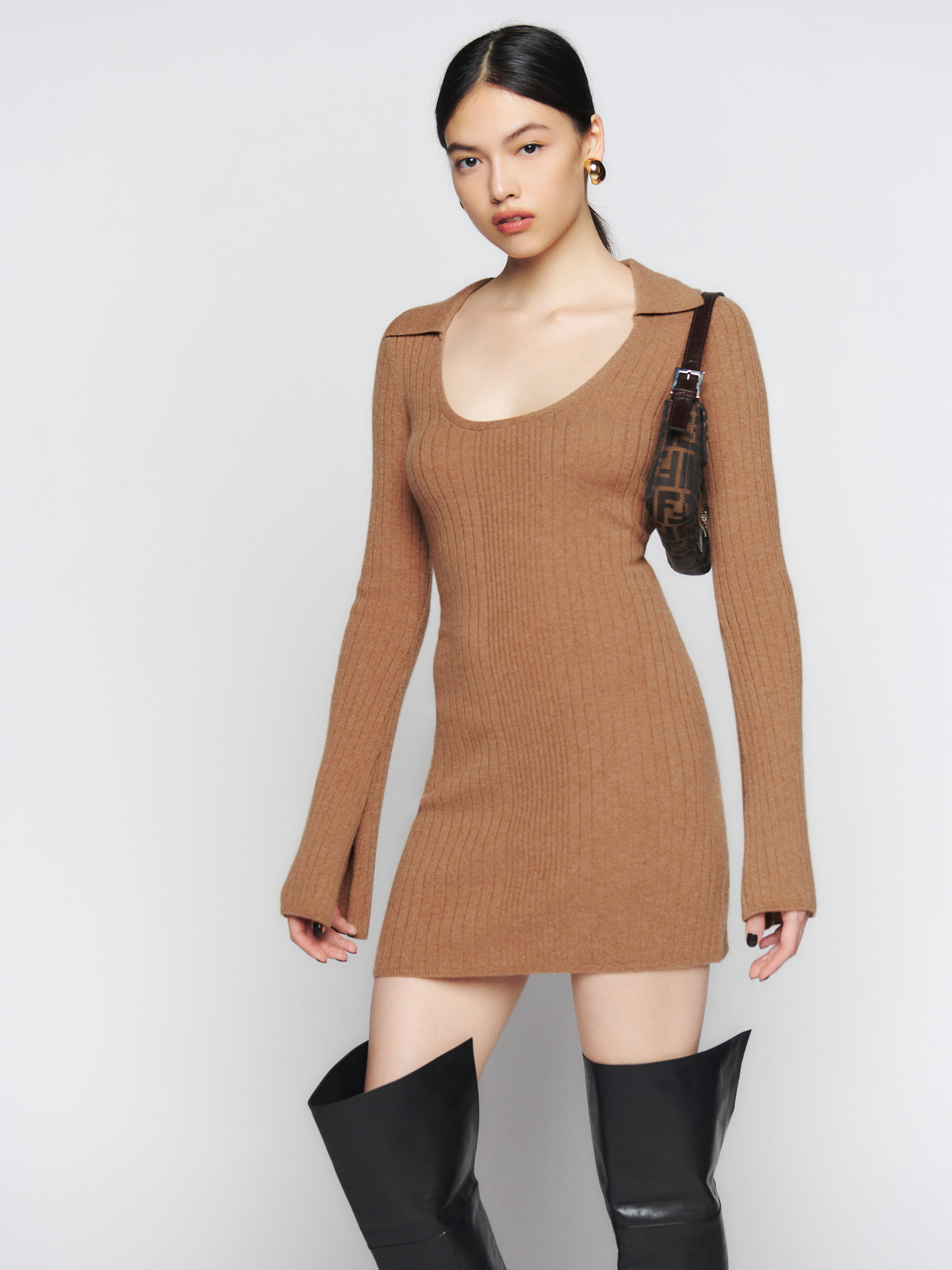 Farfalle Cashmere Sweater Mini Dress, thumbnail image 5