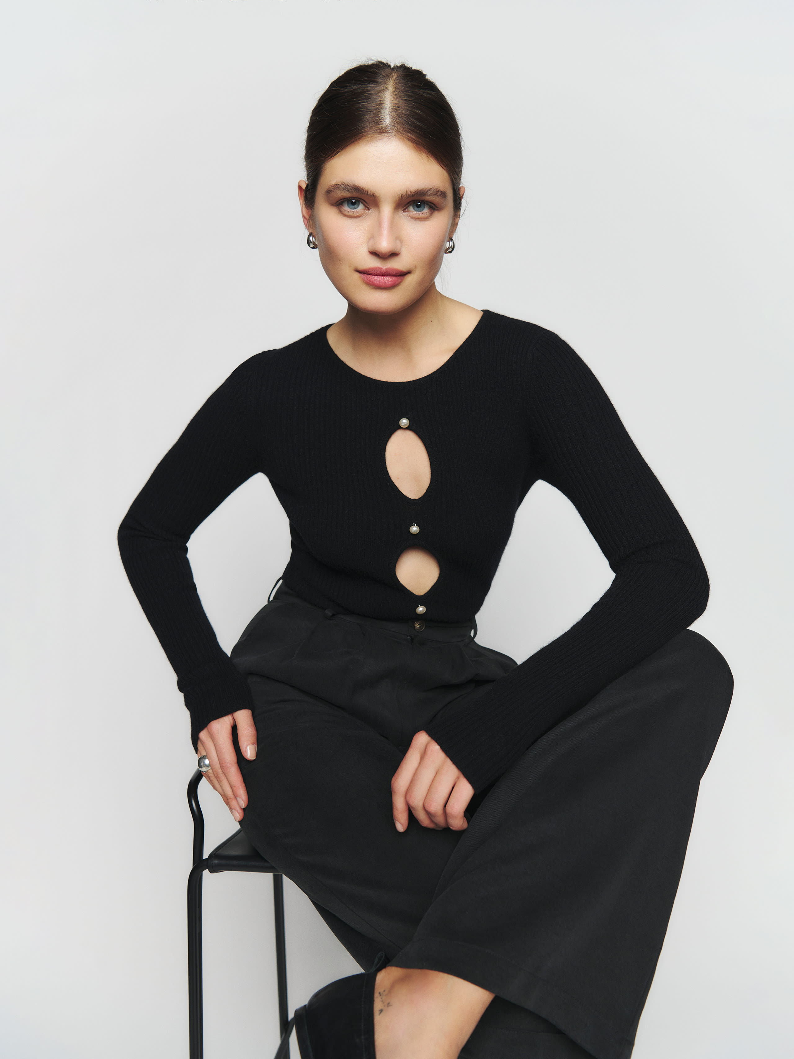 Jacopo Cashmere Cut Out Sweater, thumbnail image 1
