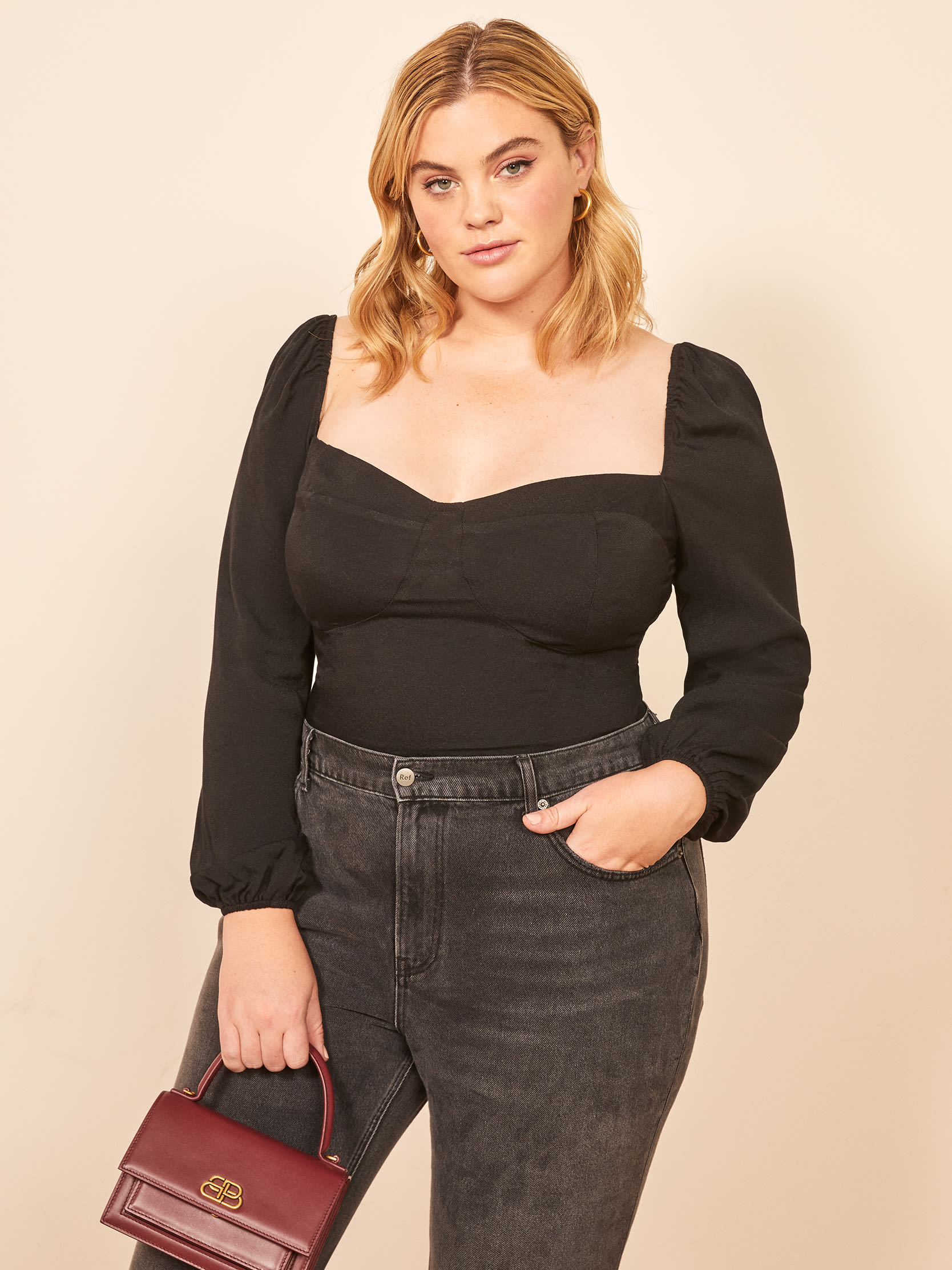 Reign Top Es - Long Sleeve Crepe | Reformation
