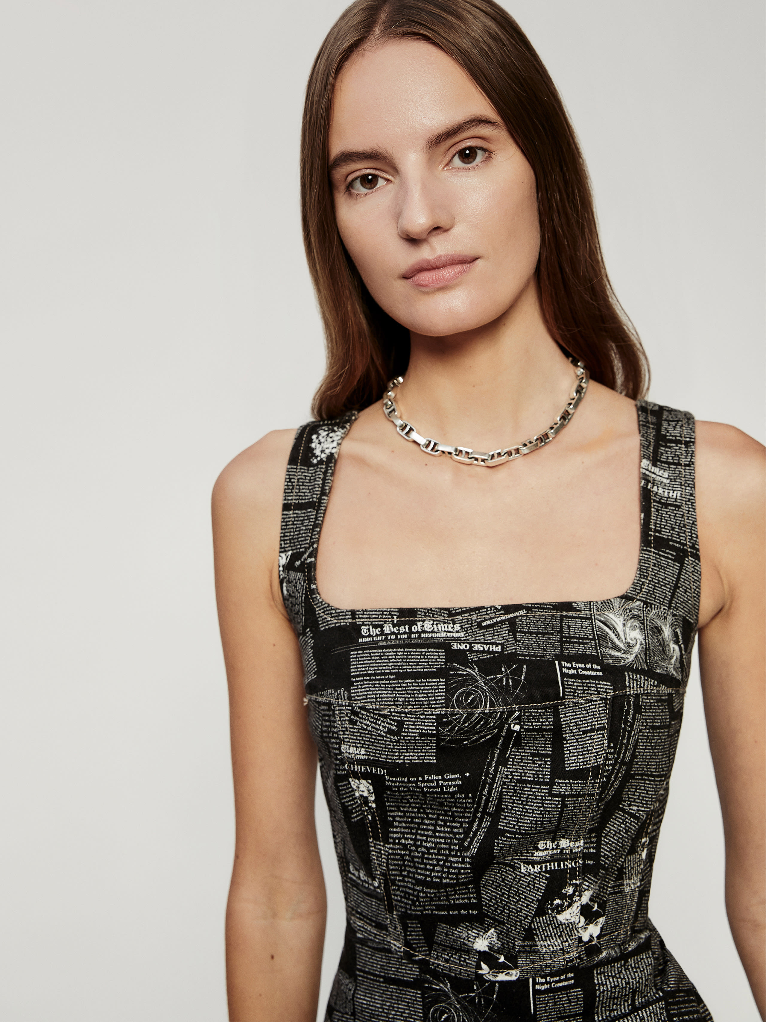 Davies Style Zine Bustier Denim Mini Dress Sustainable Denim Reformation