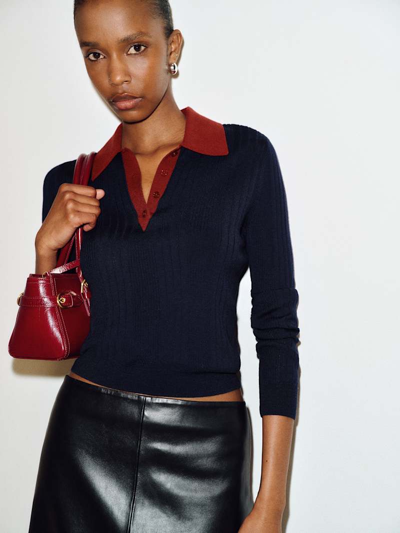 Navy Chianti Contrast Placket