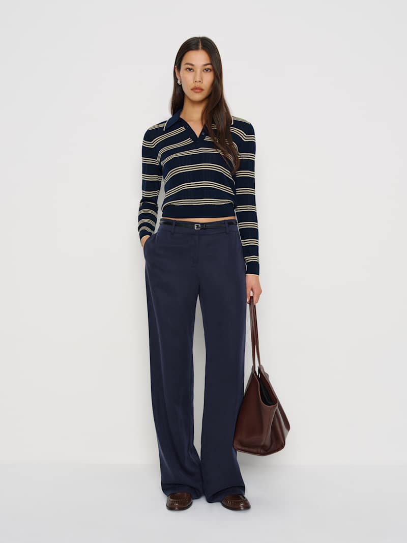 Parmesan Navy Stripe