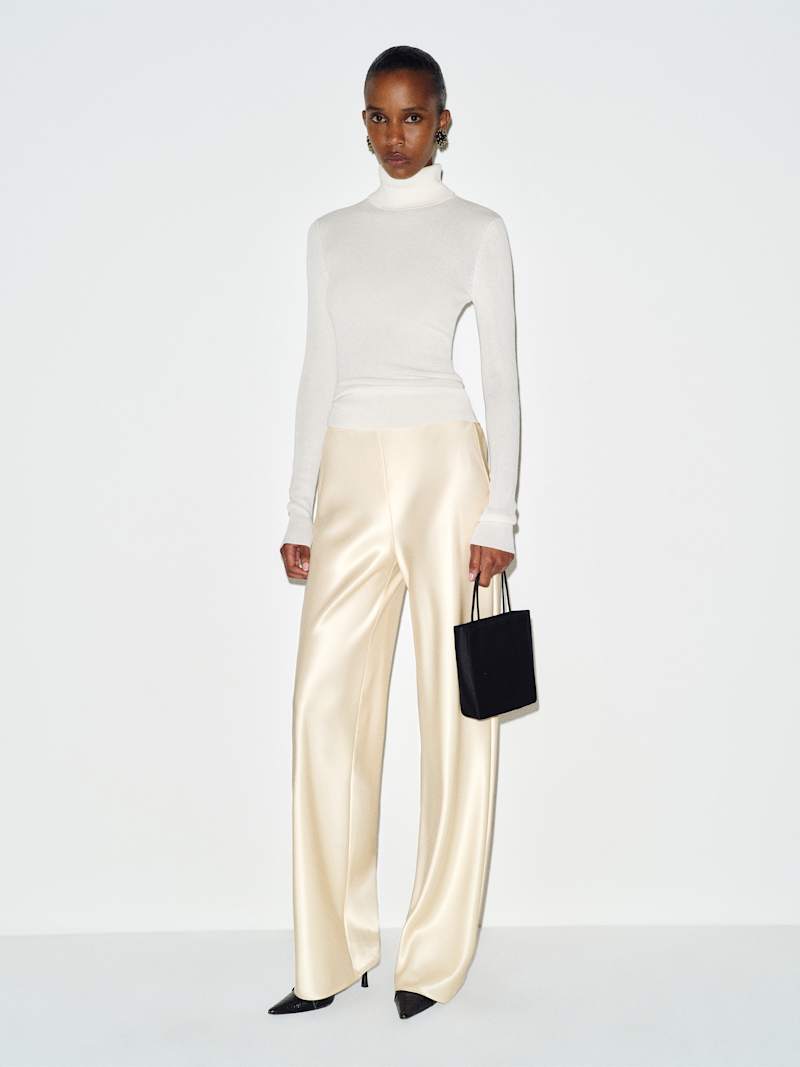Gale Satin Mid Rise Bias Pant