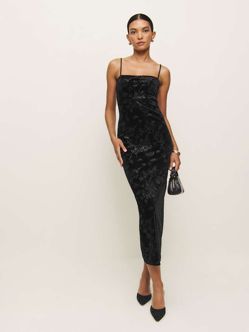 Black Floral Velvet