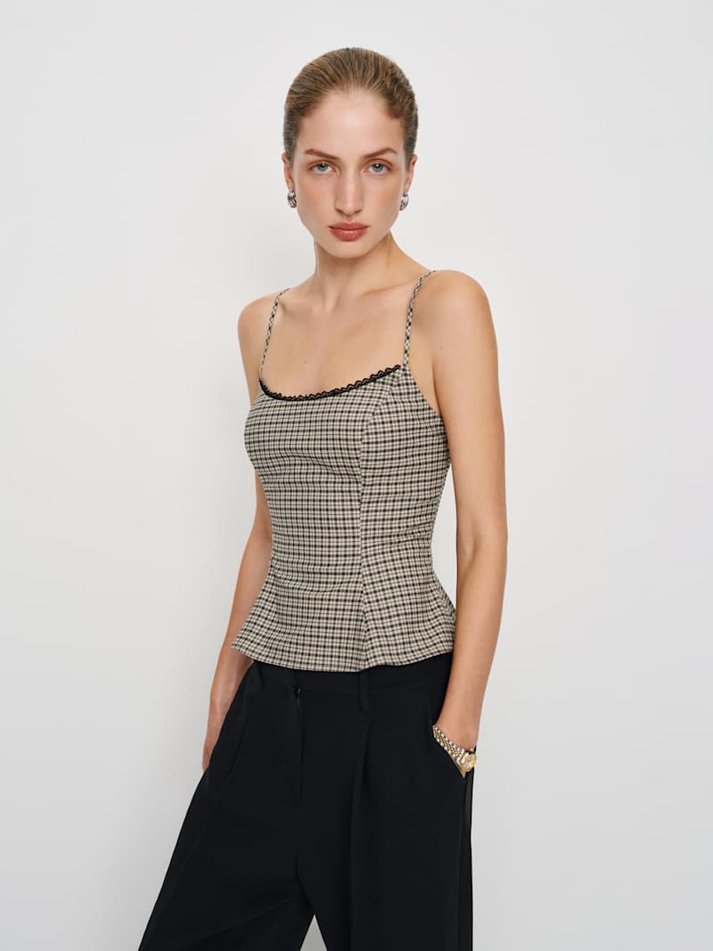 Beige And Black Check